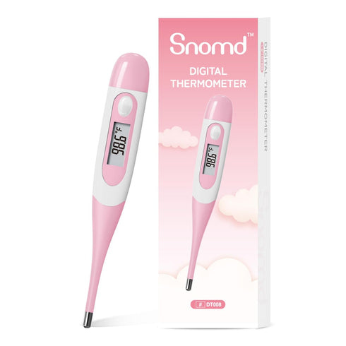 Clinical Digital Thermometer for Adults and Babies, Oral, Armpit, Rectal, Fever Alarm, Flexible Tip