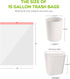 Heavy Duty 15 Gallon Drawstring Trash Bags, 108 Count Ultra Thick Plastic Garbage Bags