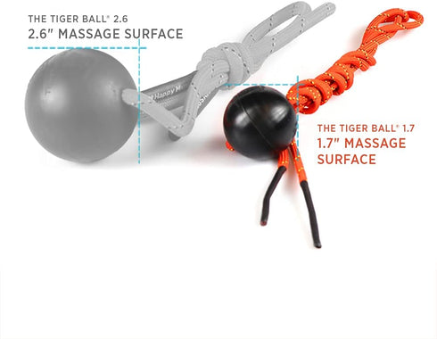 Tiger Tail Tiger Ball 1.7 Foam Roller Ball + 50” Corded Rope - Deep Tissue Massage Therapy for Muscle Recovery