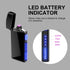 Dual Arc Plasma Lighter with LED Battery Indicator and Box, Rechargeable Windproof Flameless Electric Lighters for