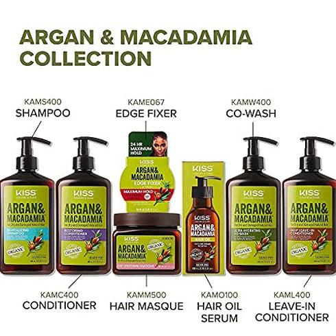 KISS Color & Care Shampoo for Dry and Damaged Natural Hair, Argan & Macadamia, 13.5 fl. oz