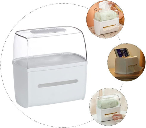 RoTape box1PcBox Acrylic tissue box, desktop tissue Wet and Dry TissueBox Baby Wipes Case Phone Holder Tissue Case