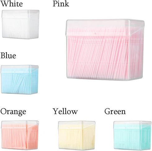 1100pcs Soft Plastic Double-Head Brushed Toothpick for Oral Care Interdental Brush