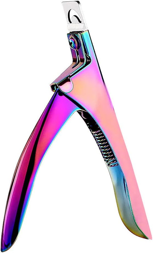 Professional Acrylic False Nail Clippers, Nail Tip Cutter for Acrylic Nails and Manicure Tool (Rainbow)