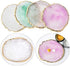 JASSINS Resin Nail Art Palette, Nail Art Painting Mixed Color Palette with Gold Edge for Makeup Display Board (Pink)