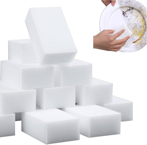Magic Sponge Erasers - 2X Density Extra Thick Melamine Sponges for Multi-Surface Cleaning (10 Pack)