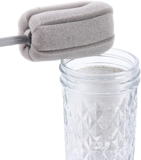 2 Pcs Sponge Brush, Long Handle and Short Handle Cup Cleaner for Glasses, Mugs, and Cups (15inch, 10inch)