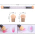 SILPECWEE 3Pcs Acrylic Nail Brush Set, UV Gel Nail Ombre Brush, Double-Head Sponge Pen for Nail Art