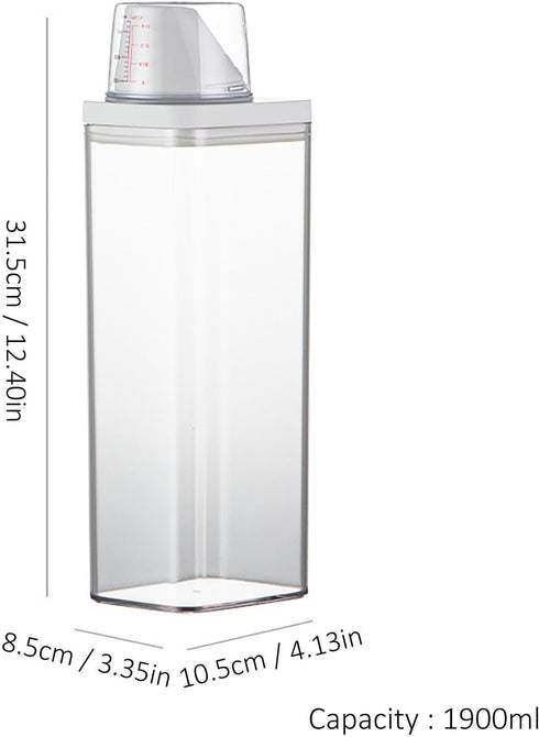 Hoghaki Transparent Washing Powder Storage Box | Laundry Detergent Dispenser | Laundry Powder Clear Organizer, Reusable