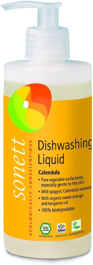 Sonett Organic Dishwashing Liquid, Calendula, 10 Fl.Oz, Certified Organically Grown