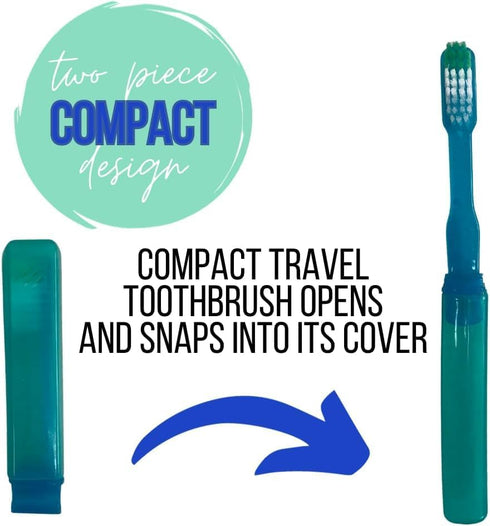 Dental Travel Kit, Travel Toothbrush, Toothpaste, Mouthwash and Floss in Reusable Zipper Pouch