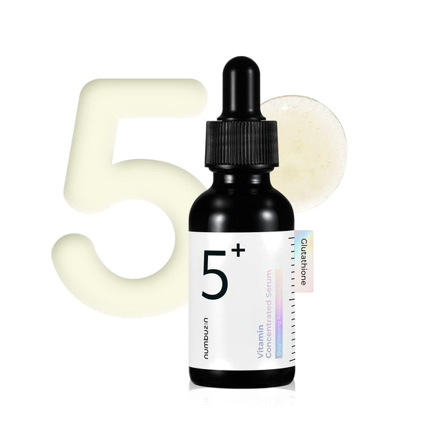 numbuzin No.5+ Vitamin Concentrated Serum, Glutathione & Vitamin Serum for Dark Spot, Korean Skincare (1.01fl.oz/30ml)