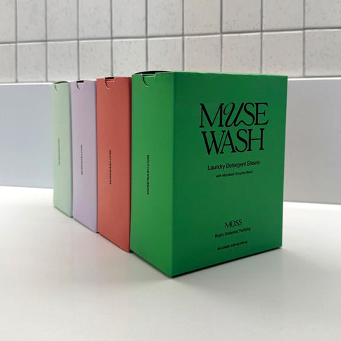 MUSEWASH Packaging (50 1 Laundry Detergent Sheets | Enzyme-Powered, Vegan, Paraben-Free | Luxury Scents | Plastic-Free