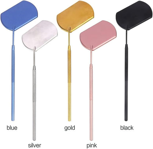 Lash Mirror for Eyelash Extensions - Stainless Steel Makeup Tool for False Lashes & Adhesives - Professional Supplies