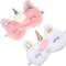 2 Pack Cute Animal Sleep Mask for Girls, Soft Plush Unicorn Blindfold Eye Cover for Travel & Sleeping