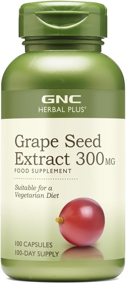 GNC Herbal Plus Grape Seed Extract 300mg | Antioxidant Support | Vegetarian | 100 Count