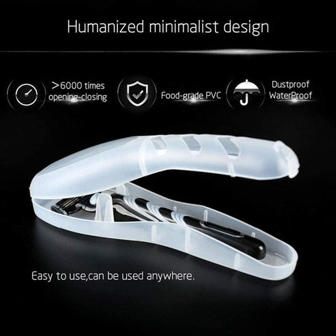 Transparent Portable Travel Men Manual Razor Protector Plastic Box Cover Container Storage Shaver Holder Protector Case Organizer,Electric Shavers, Men's Electric Shaver Accessories