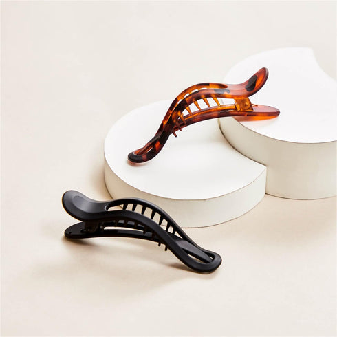 Kitsch Flat Hair Clips - 2pcs Big Flat Claw Clips for Women, Alligator Hair Clips for Thick & Thin Hair