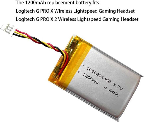 XINLANTECH 1200mAh 3.7v Battery Replacement for Logitech G PRO X,G Pro X 2 Wireless Gaming Headset,Compatible with Logitech Harmony Elite Remote Control, 533-000128 LN1505 Battery Pack