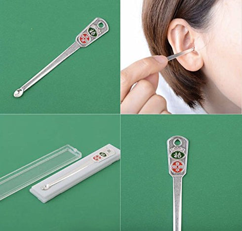 Ear Cleaning Removal Value Kit, 1X Silver Plated Ear Wax Pick + 2X Handmade Bamboo Picks