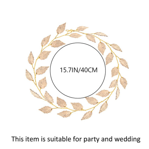 Jakawin Gold Leaf Bride Wedding Hair Vine Hair Piece Bridal Accessories for Women and Girls HV179