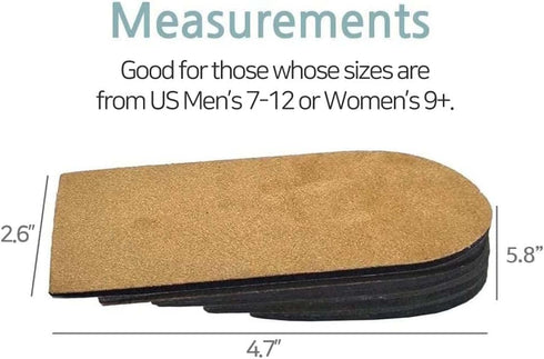 Adjustable Leg Length Discrepancy Heel Lifts Inserts Insoles - Pack of 2 (5 Layer Brown, Large)