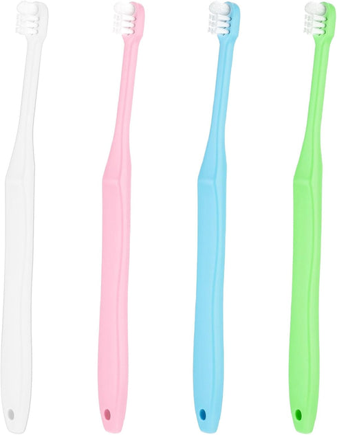 WLLHYF End Tuft Toothbrush, 4PCS Nylon Soft Bristle Tiny Small Tooth Brush, Hard