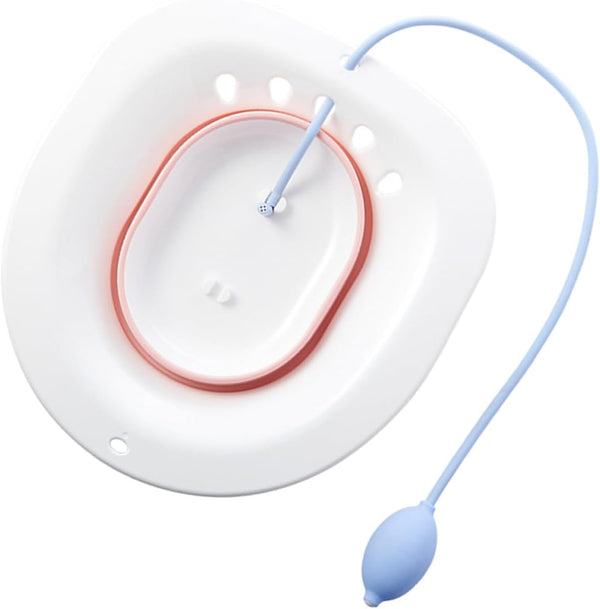 HAKIDZEL Portable Sitz Bath Basin with Anti-Spill Overflow Protection for Postpartum Care Perineal