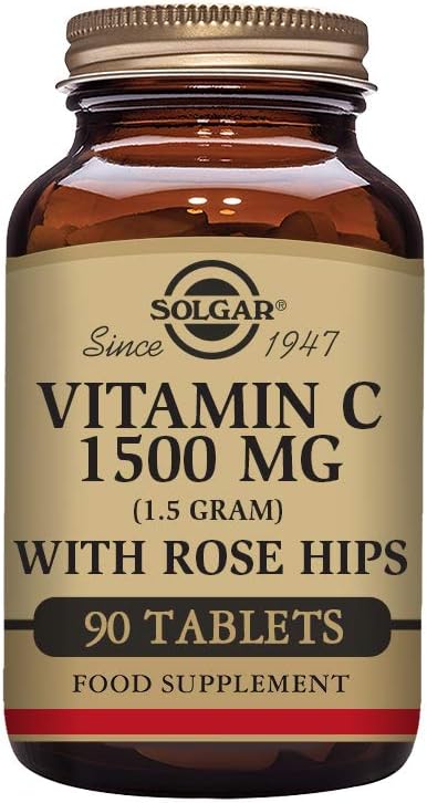 Solgar Vitamin C 1500 mg with Rose Hips - 90 Tablets - Antioxidant & Immune Support - Non-GMO, Vegan