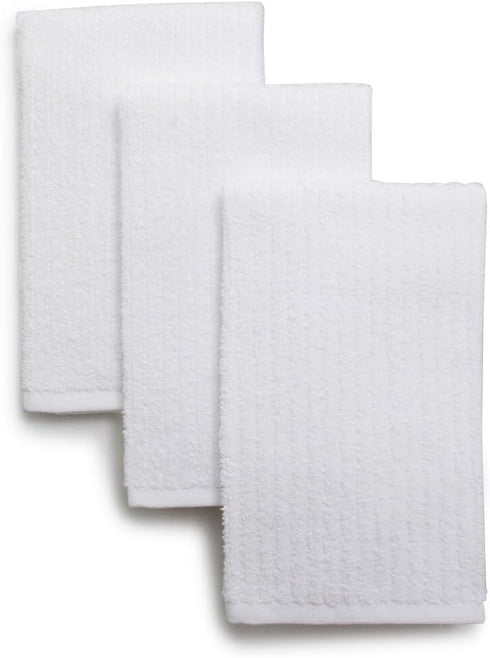 Textila Cotton Bar Mops Towels Pack of 12-16 x 19 Inches, Super Absorbent White Multi-Purpose Cleaning Towels for Kitchen - Home and Bars.
