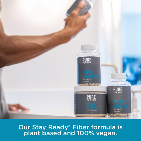 Pure for Men Original Cleanliness Fiber Supplement - Promotes Digestive Regularity, 60 Vegan Capsules