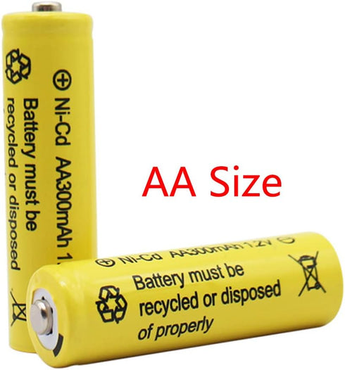 FULIN 12 Packs 1.2V AA 300mAh Ni-Cd Rechargeable Batteries for Solar Lights