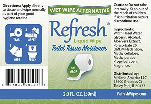 Toilet Paper Spray, Eco-Friendly Wet Wipe Alternative, Cleanses and Soothes with Witch Hazel and Aloe, 2 Fl Oz (3 Pack)