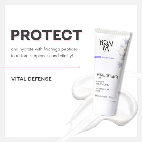 Yon-Ka Vital Defense Day Cream, 15ml Daily Facial Moisturizer and Hydrating Anti-Pollution Creme, Dermatologist Tested