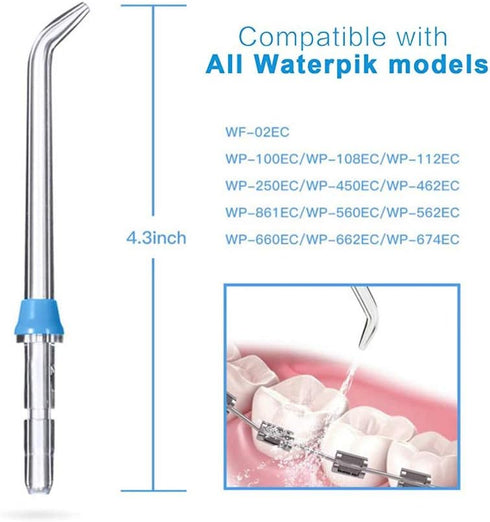 Replacement Classic Jet Tips Compatible with Waterpik Water Flossers, Flosser Refill Replacement Heads, 6-Pack.