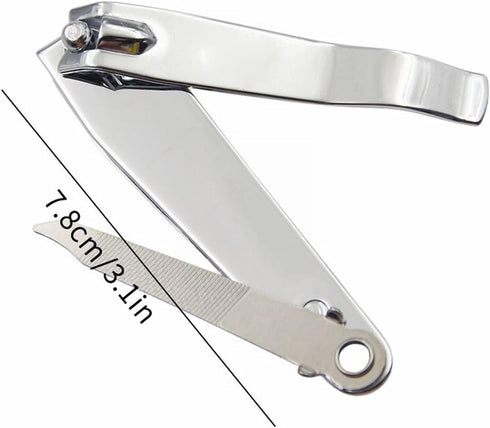Silver Nail Clippers Set, Toenail Clippers, Fingernail Cutters Nail Clippers for Thick Toenails and Nails Toenail Clipper Beauty and Personal Care with Nail File Finger Nail Clippers (Large)