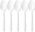 Kitchen Selection, White Deluxe Soup Spoons - Pack Of 50 - Classic & Disposable Plastic Cutlery, Perfect for Birthday Parties, BBQs, Home & Catering Events