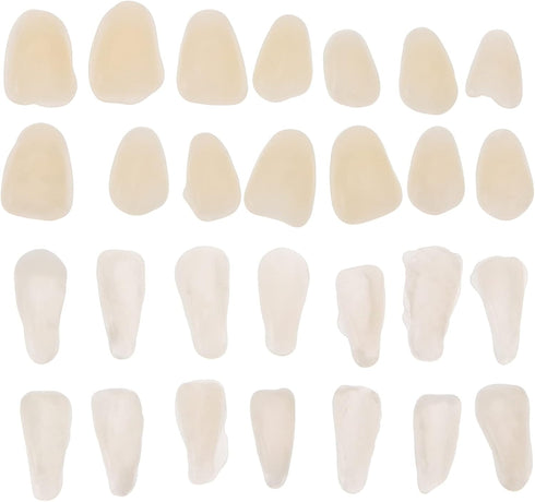 EXCEART Teeth Veneer 100 Pieces Artificial Resin Tooth Fillings, Temporary Tooth Replacements