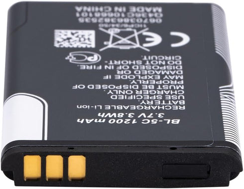 Lumaoer 2PCS 3.7V 1200mAh BL-5C Rechargeable Battery Suitable for Household Radio with Current