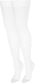 NuVein Medical Compression Stockings, 20-30 mmHg Support, Thigh Length Hose, Open Toe, White, Medium for Women & Men.