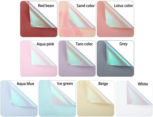 MLSG 20 Sheet Waterproof Floral Bouquet Wrapping Paper for Wedding Birthday Gift DIY (Lotus Color)