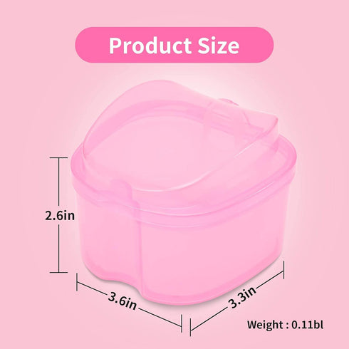 Dental Orthodontic Retainer Container Cleaning Case, Mouthguard Storage Soaking Case, Pink