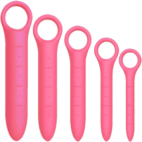 QoQiu 5-Pack Silicone Dilators for Pelvic Floor for Women with Fine Scales, Pelvic Wand MassagerPelvic Floor Muscle