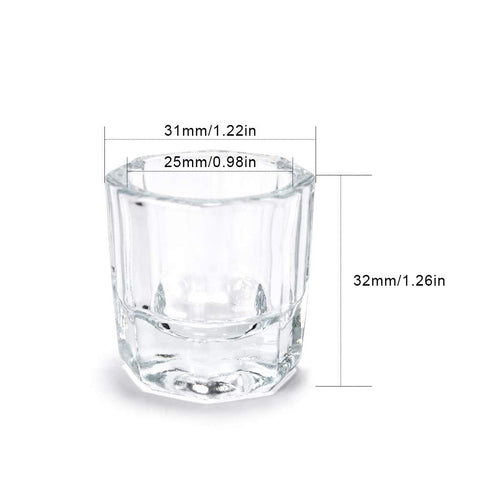 Nail Dappen Dish Cup, Glass Dappen Dish for Nail Acrylic Powder, Small Dampen Dish, Nail Art Acrylic Liquid Holder (no