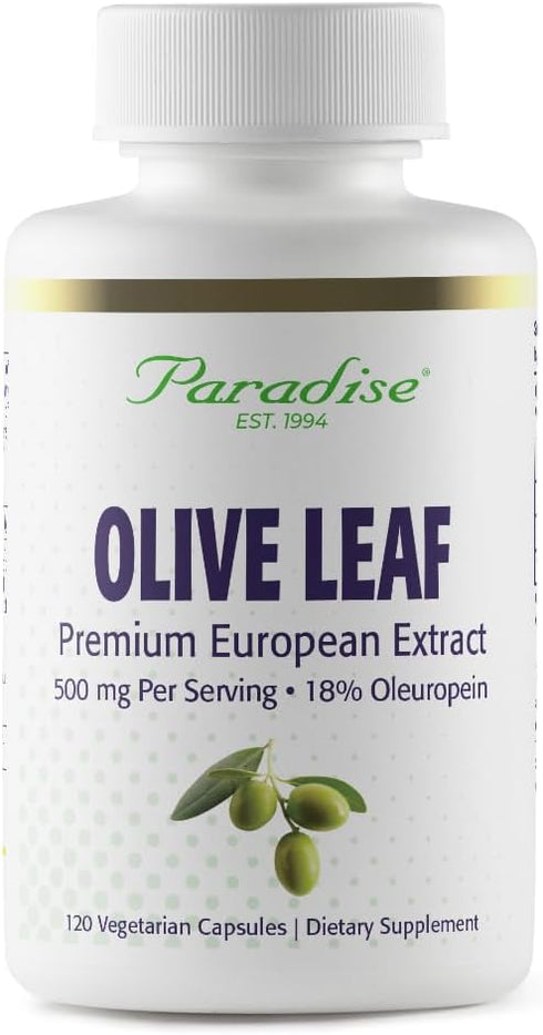 Paradise Herbs Olive Leaf Extract, Super Potent, Ultra Pure, Non-GMO, Vegan, Gluten Free, 120 Vegetarian Capsules