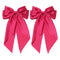 Satin Big Hair Bows Clips for Women, Large Hot Pink Hair Accessories, Pack of 2