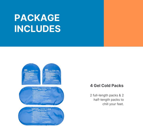 NatraCure Replacement Gel Packs for Cold Therapy Socks, 4-Piece Set, Reusable Compresses for Injuries