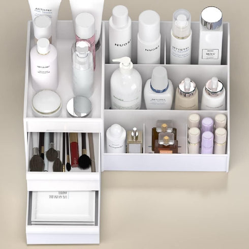 RIIPOO Makeup Organizer with Drawers, Countertop Organizer for Bathroom, Vanity, Cosmetics for Skin Care and Brushes