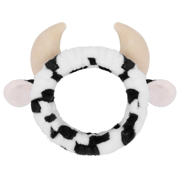 Cow Headbands for Washing Face, Cute Cow Skincare Makeup Head Band for Women, Soft Fluffy Facial Hair Wraps