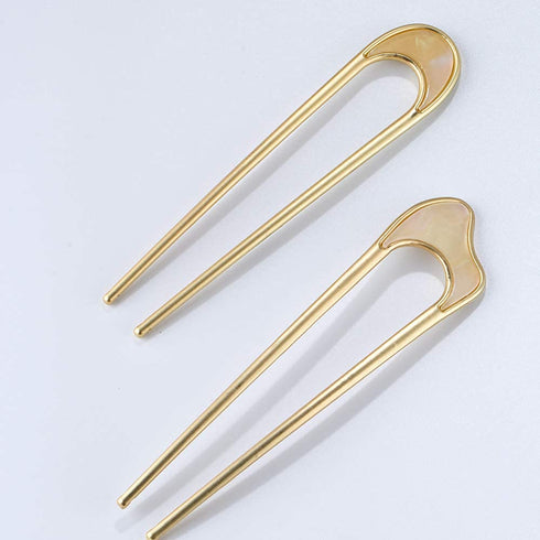 U-Shaped Hair Pins - Vintage Metal Hair Sticks, French Hair Pin Hairstyle Chignon for Women, 2PCS-Style 1